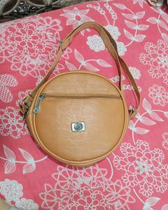 Stylish Tan Round Crossbody Bag