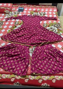 Printed Small Flare Kurti With  Grara