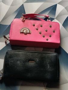 Pink & Black Clutch Wallets