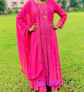 Vibrant Pink Kurta Set with Dupatta
