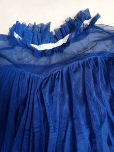 Royal Blue Sheer Mesh Top