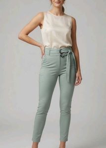 Light Green Women/Girls Trouser Pant/ belt de