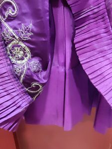 Beautiful White Hand Work Three Layer Flairy Lehan