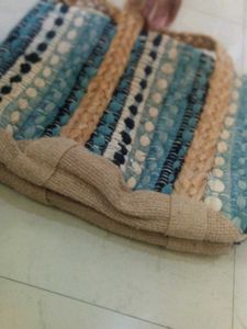 Handmade Jute Trendy bag In Blue Multicolours...
