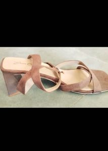 Stylish Brown Strappy Block Heels