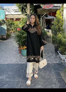 Black Embroidered Co-ord Set