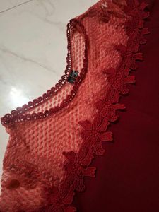 Maroon lace top