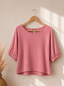 Pink Ribbed Top – Excellent Condition