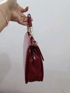 NewCharles &amp; Keith Patent Red Handbag