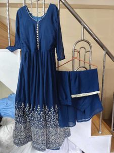 anarkali gown with pant and duppatta