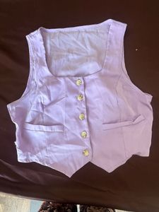 Lavender Vest and Shorts Co-ord Set