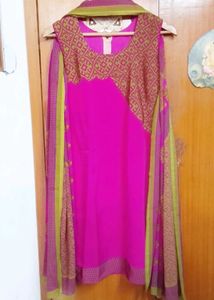 silk 3piece pant suit with dupatta