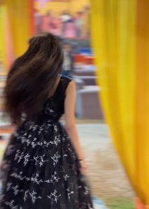 Elegant Black Tulle Maxi Dress