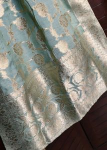 Elegant Sea Green Banarasi Silk Suit Set