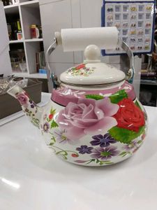 Enamel Floral Kettle