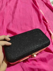 Sparkly Black Clutch Bag