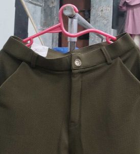 Olive Green Wide Leg Pants
