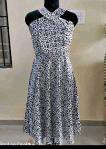 Stylish Halter Neck Leopard Print Dress