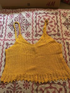 Crochet Camisole Top - Yellow