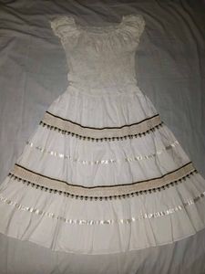 White Peasant Style Dress