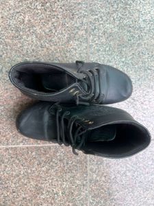Classic Black Lace-Up Boots