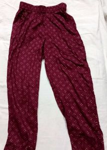 New Maroon Printed avaasa Kurta Set with Tassels