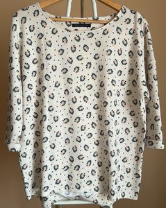 Cream Floral Print Top