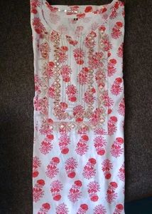 Pink Block Print Kurti