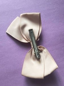 Cute Beige Ribbon Bow Hair Clip