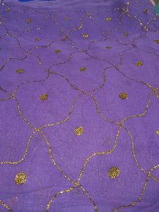Purple saree with Gold Embellishments