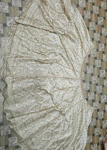 Elegant Cream &amp; Gold Embroidered only Lehenga Skir