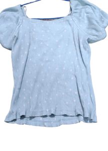 Casual Cotton Blend Crop Top