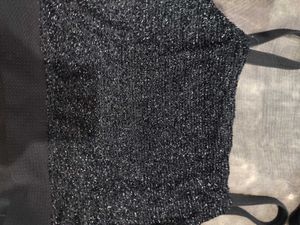 Sparkly Black Spaghetti Strap Top
