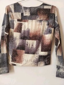 Abstract Pattern Long Sleeve Top