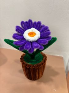 Handmade Purple Pipe Cleaner Flower Pot