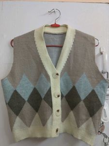 Argyle Knit Vest Top