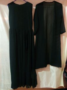 Black Party Wear Kurta With Long Shrug🖤