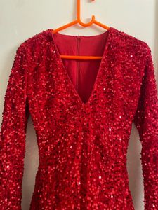 Red Sequin Party Dress