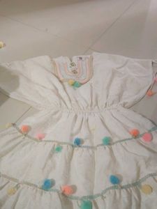Boho  Pom Tiered Dres