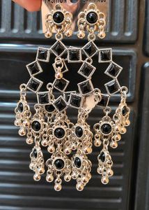 Boho Earrings with Pink &amp; Orange Stones