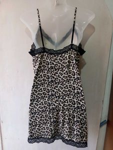 Leopard Print Lace Slip Dress