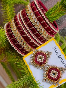 Handmade Bangle &amp; Earring Set