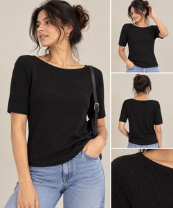 Ribbed Black T-Shirt