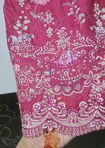 original pakistani suits Beautiful Red Floral Kurt
