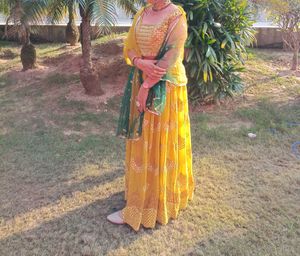 Vibrant mustard Yellow Lehenga set