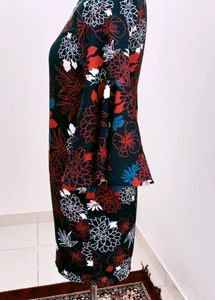 Floral Print Bell Sleeve Mini Dress