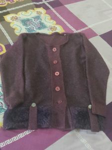 Burgundy Knit Cardigan