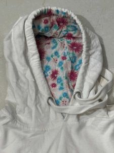 White Hoodie with floral print