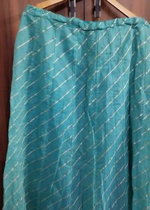 Teal &amp; Silver Striped Skirt