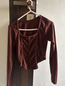 Women's Brown Corset Top